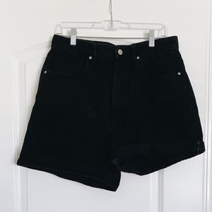 Zara, High Rise, Mom fit, Jean Shorts, Black
